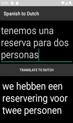 Spanish to Dutch Translator android App screenshot 1